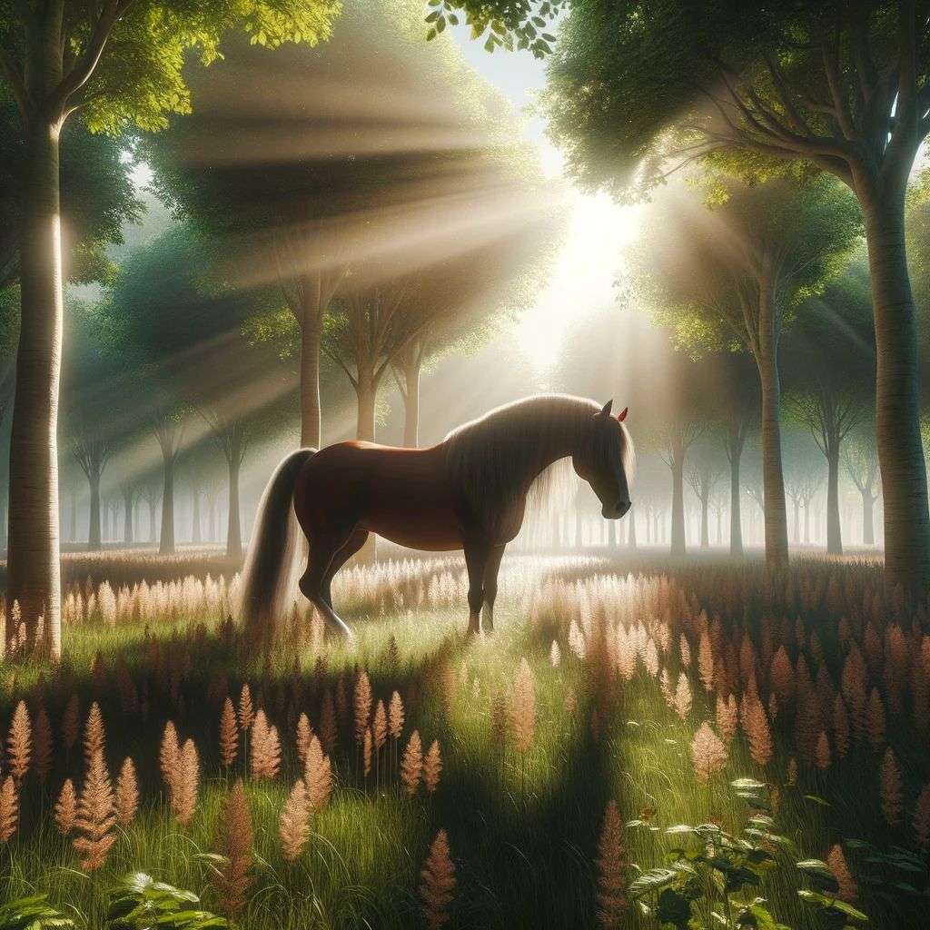 a horse, digital art, 3D style